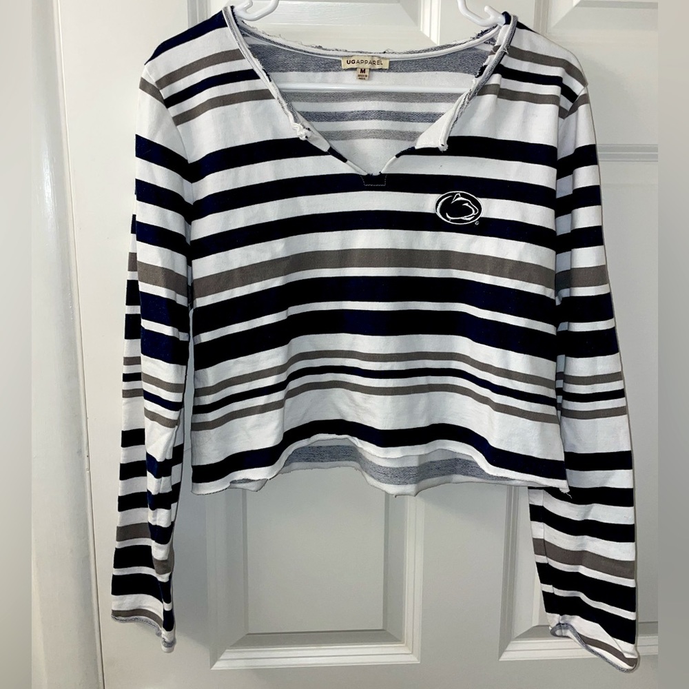 Long Sleeve Striped Penn State Tee